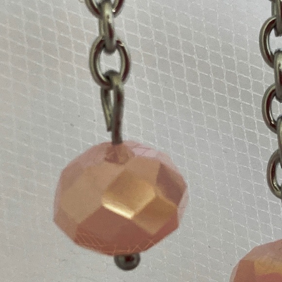 PINK Dangle Stainless Steel Chain Earrings - Picture 3 of 10